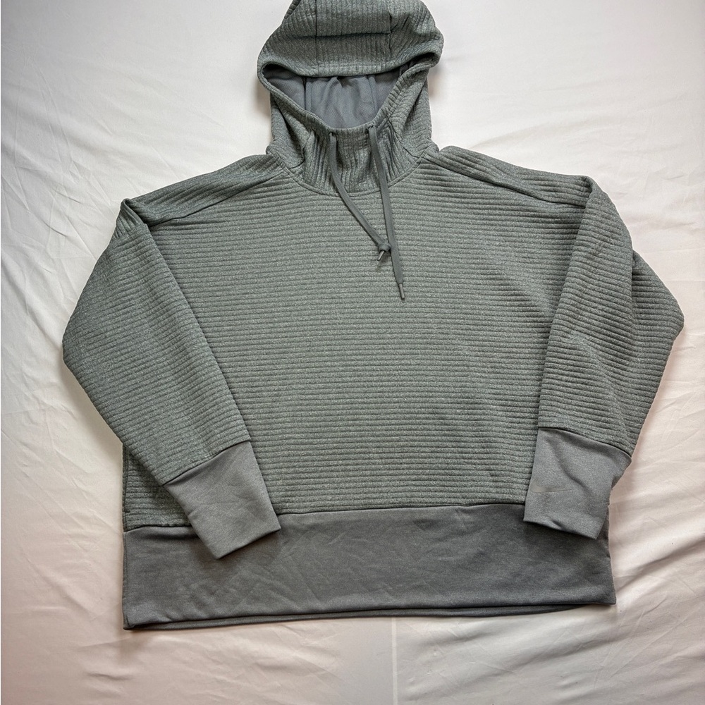 Nike Dri-FIT Gray Ribbed Funnel Hoodie